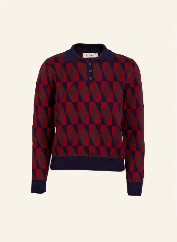- Dog anti-slip matAila - Red Prism Knitted Top