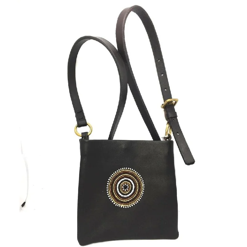---Luxury Leather Beaded Dog Walking Bag - Earth Beading