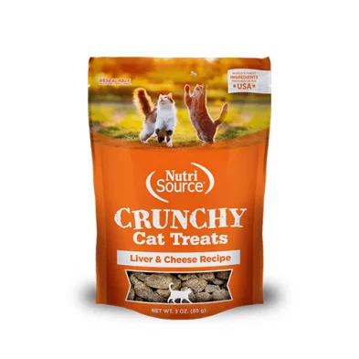    - Outdoor cat food  NutriSource - Liver & Cheese Recipe Crunchy Cat Treats