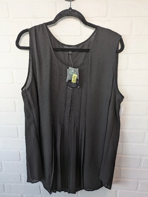 Top Sleeveless By Investments In Black, Size: 1x